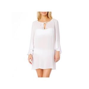 Anne Cole Womens Limited Edition White Swim Cover-Up Size: XL/XXL Flutter Sleeve